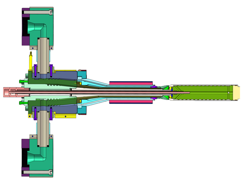 DWC pipe extrusion die head structure layout