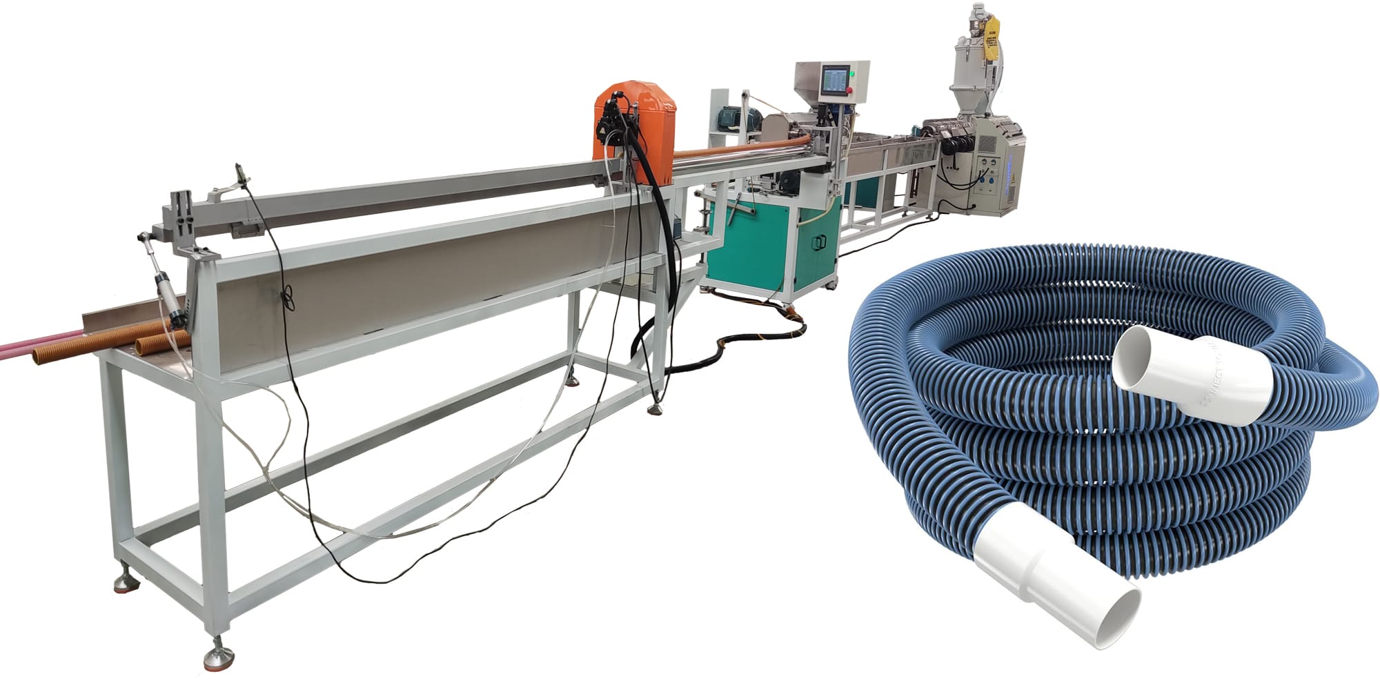 EVA/LLDPE Vacuum Cleaner Corrugated Hose Machine