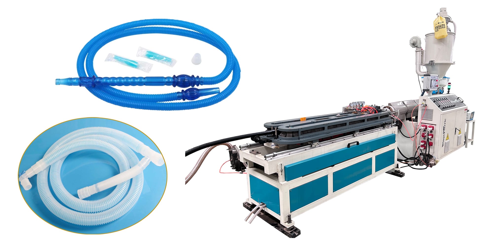 LDPE Medical Breathing Circuit Corrugated Hose Machine