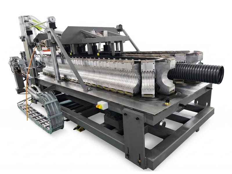 Medium-speed double wall pipe corrugator for HDPE sewage pipe forming