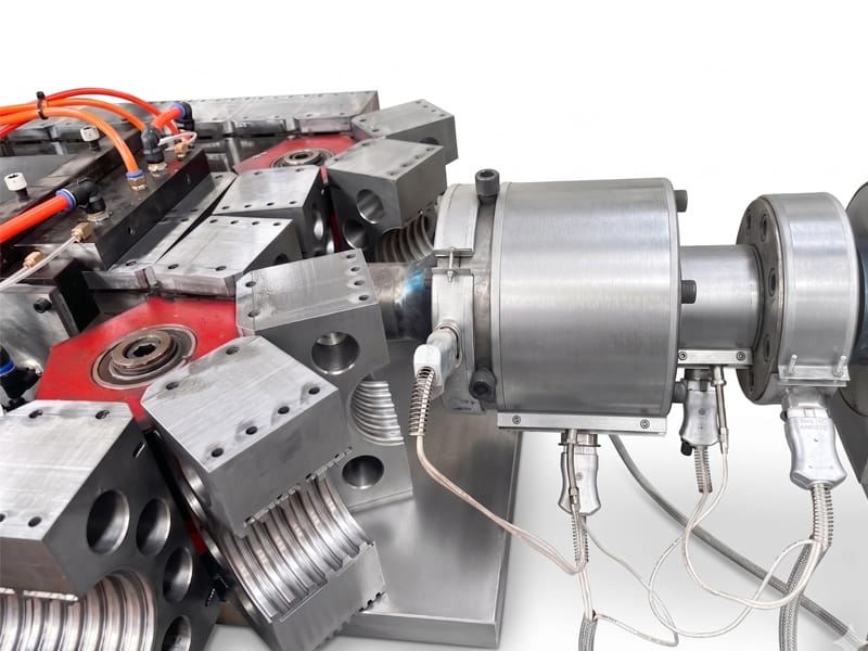 Flat PT duct extrusion die head