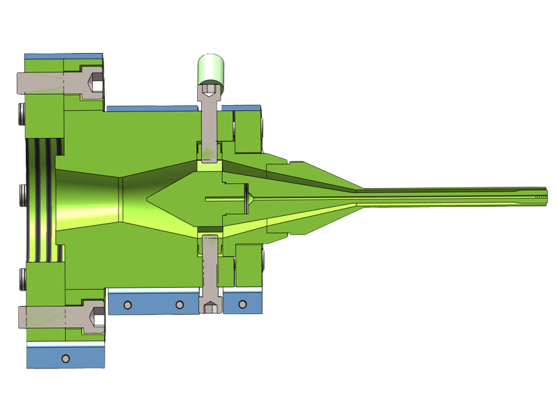 Standard straight-out corrugated pipe die head structure diagram